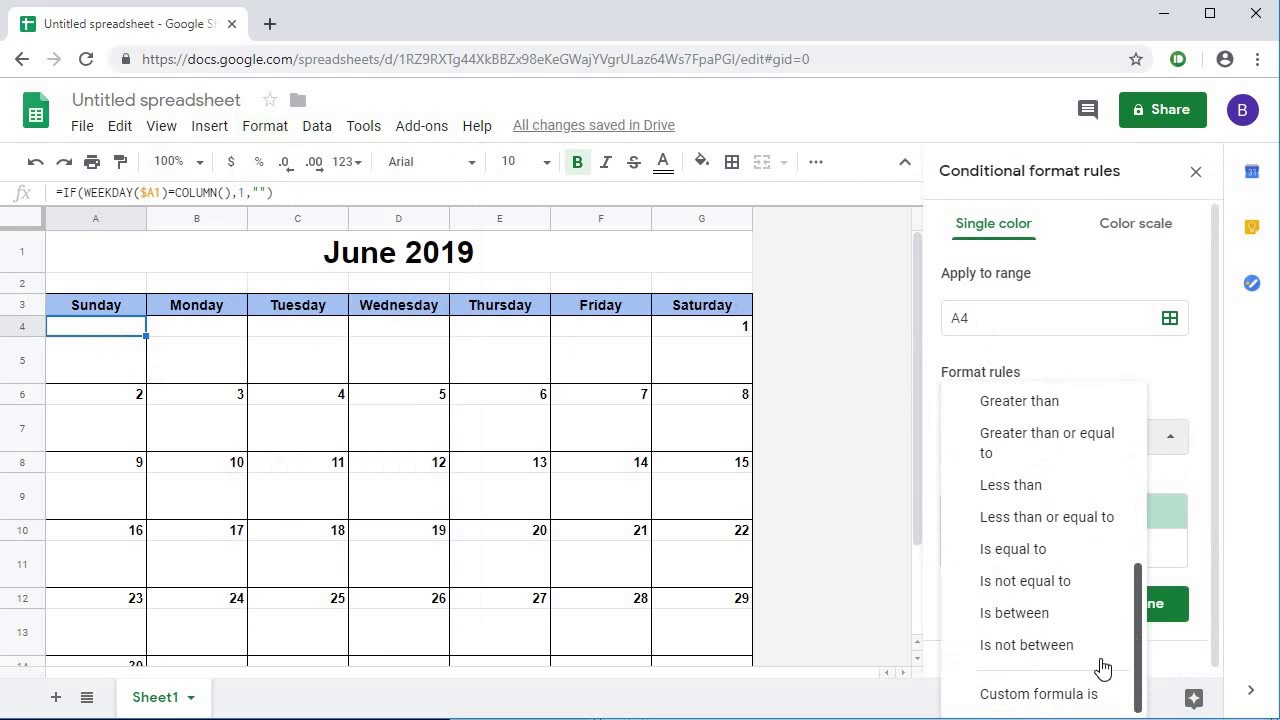 How to Create a Dynamic Monthly Calendar in Google Sheets Template