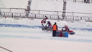 Мотогонки на льду  Сумасшедшие падения. Финал ЛЧР 2023. 4-й этап Вятские Поляны. #лед  #moto