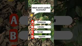 Which word is spelled incorrectly?#quiz #quiztime #quizreels #brainteaser#englishquiz #learnenglish