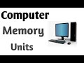 Computer Memory Unit | Memory Unit Size |Computer Memory Units Hindi