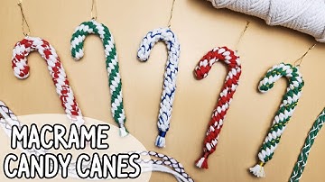 Macrame Candy Cane Ornament Tutorial