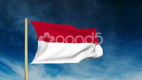 Monaco Flag Slider Style. Waving In The Wind With Cloud Background Animation