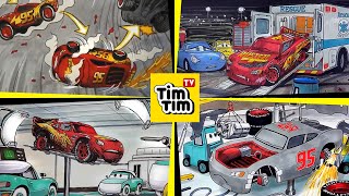 Compilation - CARS 3 LIGHTNING McQUEEN Lost Control, Crashed, Had Surgery | Tim Tim TV Drawings