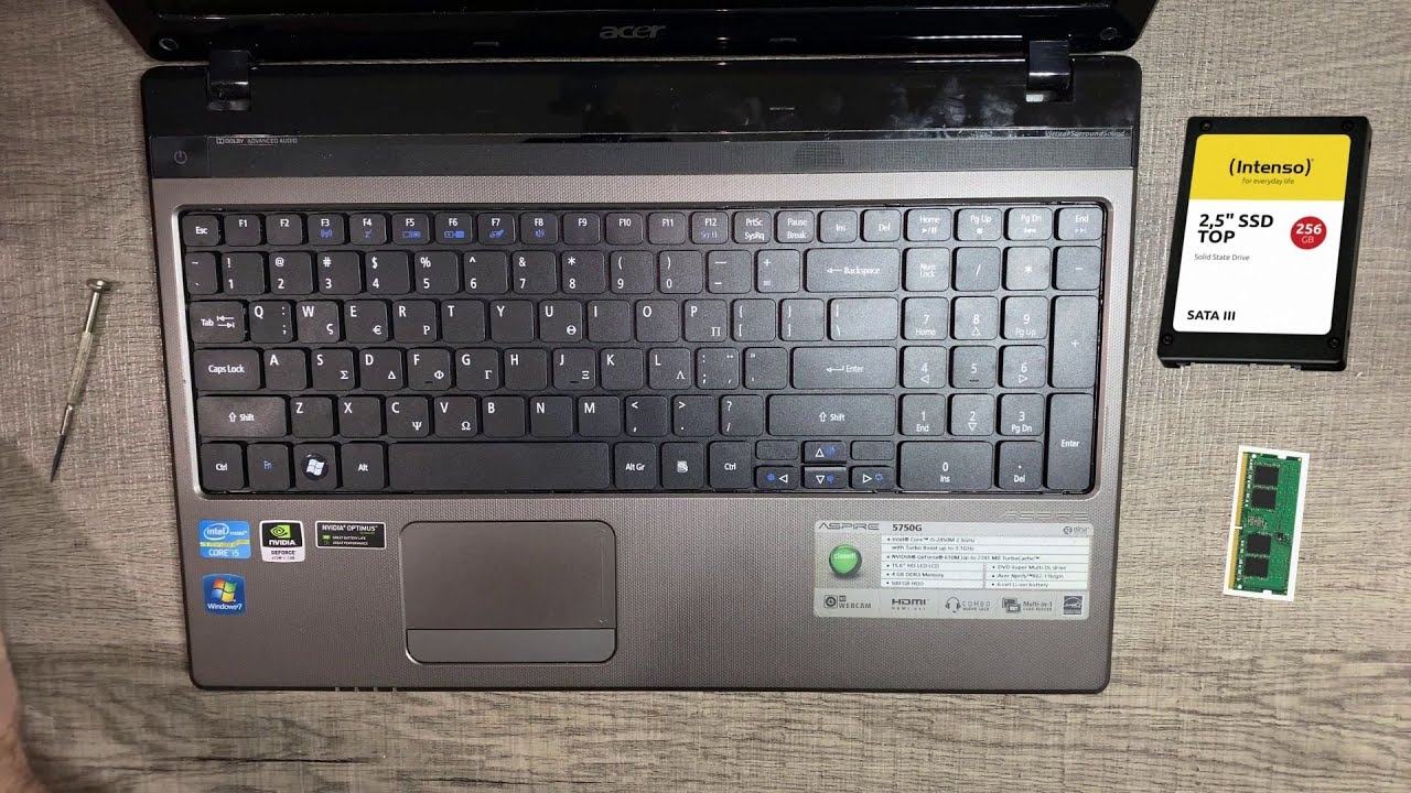 Acer Aspire 5750G Disassembly - Keyboard Replacement - Upgrade Ram and HDD  - YouTube