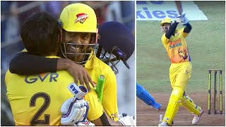 Chennai Rhinos Star Batsman Vikranth Finishes The Things Off In Style With A Cracking Sixer