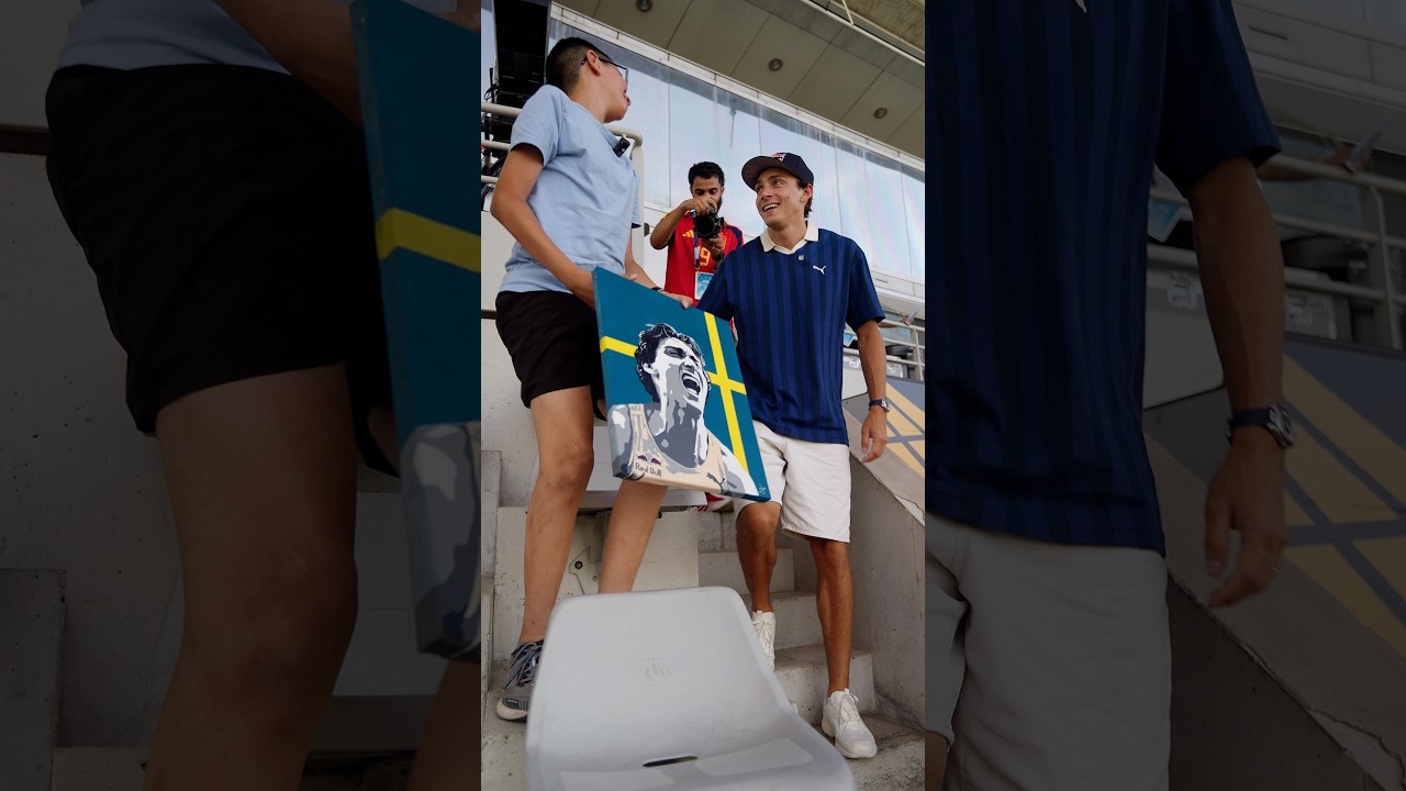 🥰 Quand 🇸🇪 Mondo Duplantis vient te rencontrer par surprise !
