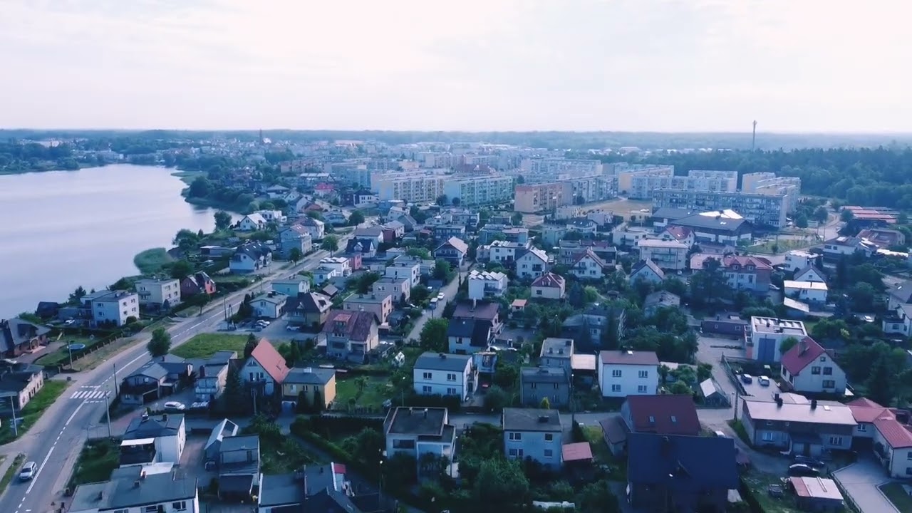 Z lotu ptaka - Kartuzy, ul. Chmieleńska, Jeziora Karczemne i Mielenko