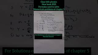 formulas to solve numericals chapter 5 class 11th physics punjab board #pectaa