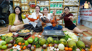 Song Hỷ Chị Quyên Trang Japan ăn Tôm hùm Cua biển Sashimi Cá Hồi Lẩu hải sản ở Cửa hàng Phan Diễm