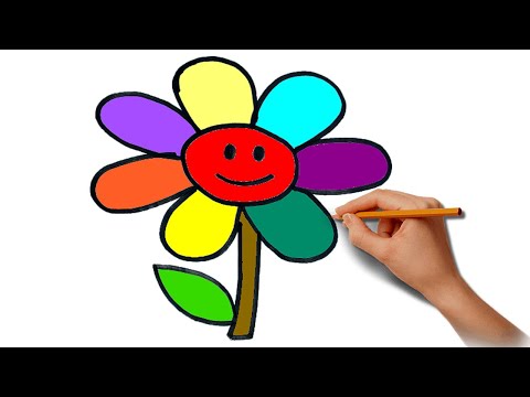 DESENHANDO UMA FLOR DE JARDIM / COMO DESENHAR UMA PLANTA DE FLOR PASSO A PASSO