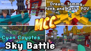 Dream and Tommy’s Skybattle CLUTCH! Cyan Coyotes | Dream, Tommy, Karl, Ponk