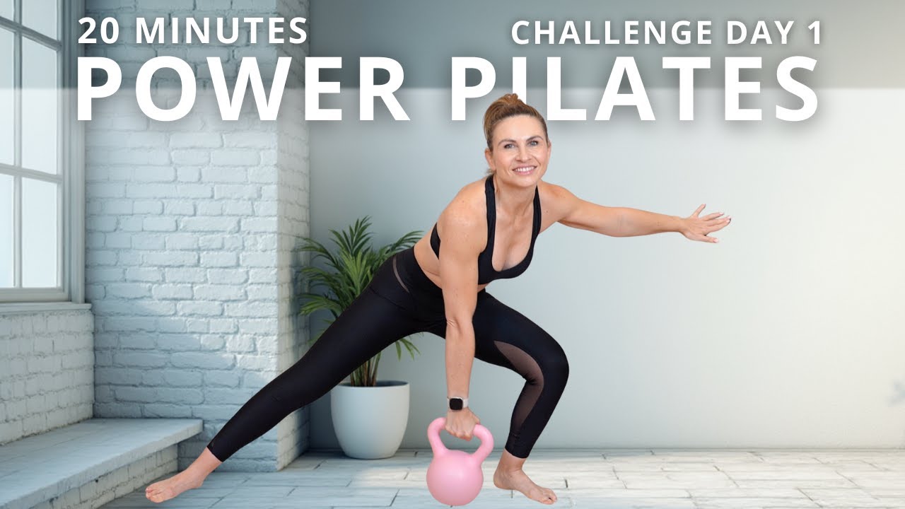 20 Min Full Body Pilates Strength Workout with Kettlebell | Low Impact | 1 Month Challenge