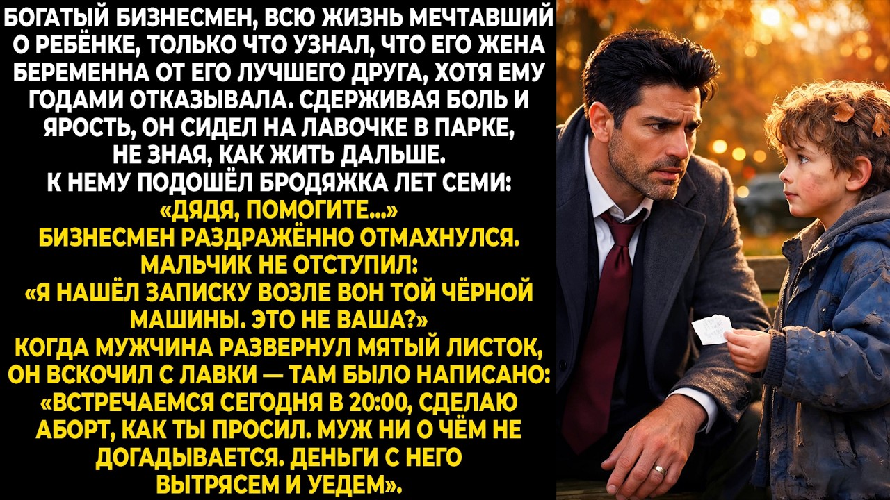 Богатый бизнесмен, всю жизнь мечтавший о ребёнке, только что узнал, что его жена беременна от его др
