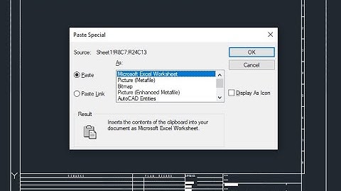 Cách chèn file excel vào AutoCad
