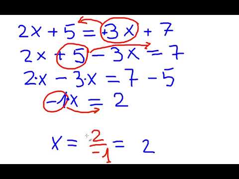 2x5 Math Equation Example Equacions (Exemple: 2x+5=3x+7) - YouTube