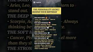THE PERSONALITY SECRET BEHIND YOUR BIRT AY