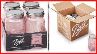 Ball Jar Rose Vintage Regular Mouth Quart Canning Jars, 4-Pack, 32 oz