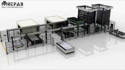 Sheet Metal AS/RS Automated Storage Retrieval System For Two Laser Cutting Machines