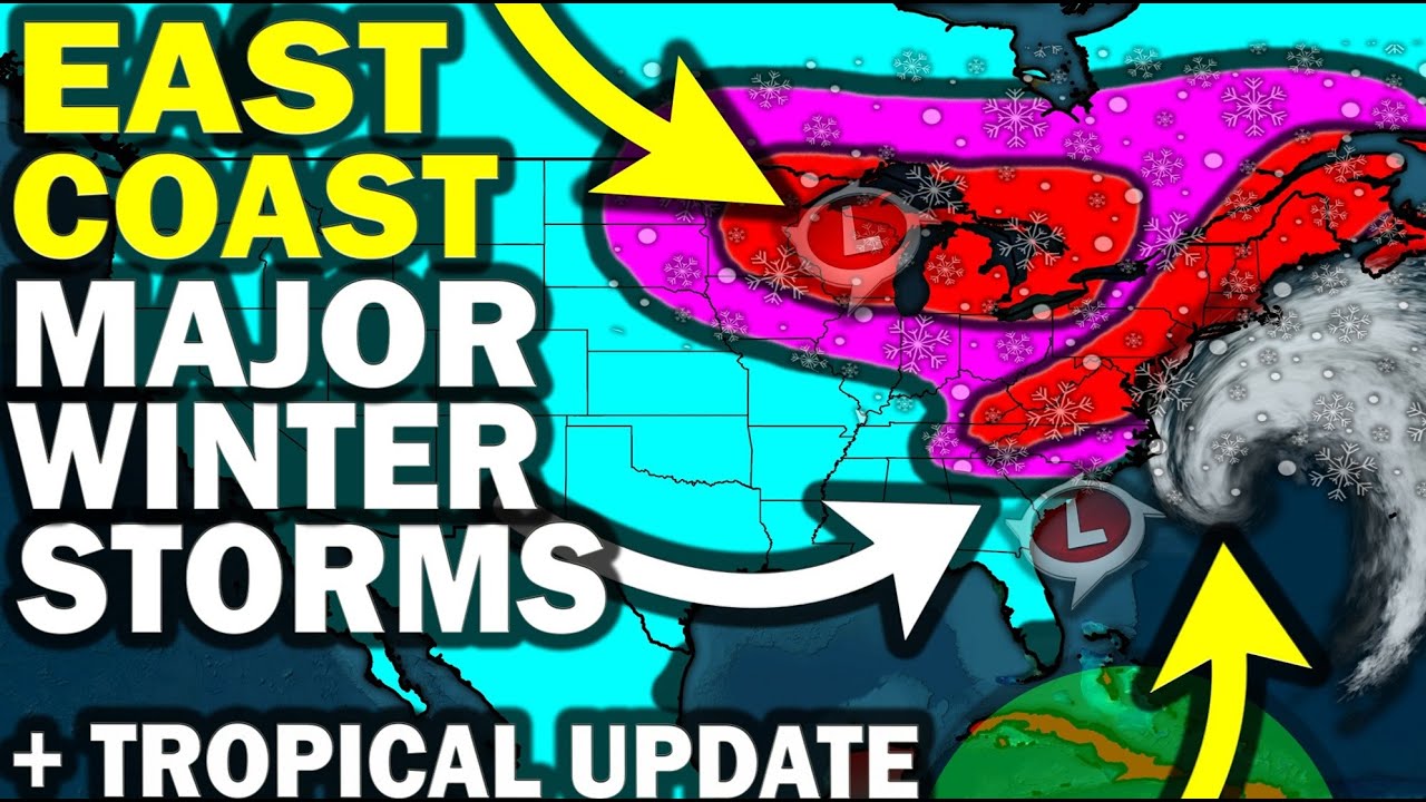 Major East Coast Snowstorm & Winter Storm Action, Polar Vortex Arctic ...