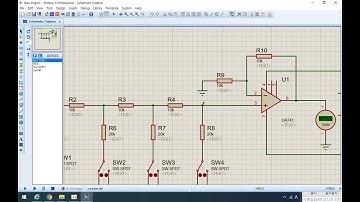 Digital/analog converter simulation experiment by Proteus version 8.0