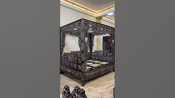 Giường công chúa cẩn ốc xà cừ #giuonggocaocap #giườngtầng #trieuview