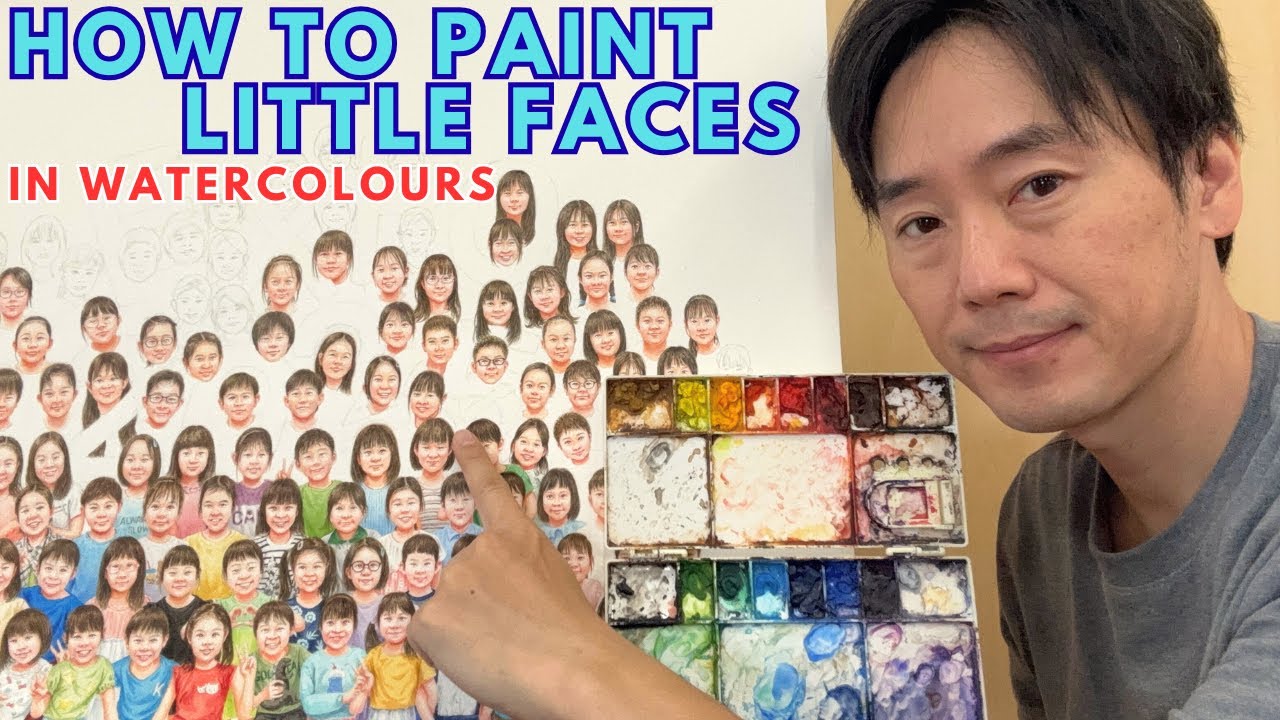 【How to paint little faces in watercolours】 Watercolor painting tutorial & detail techniques