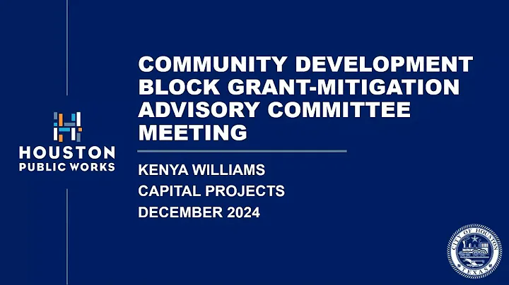 Community Development Block Grant Mitigation | Advisory Committee Meeting December 2024