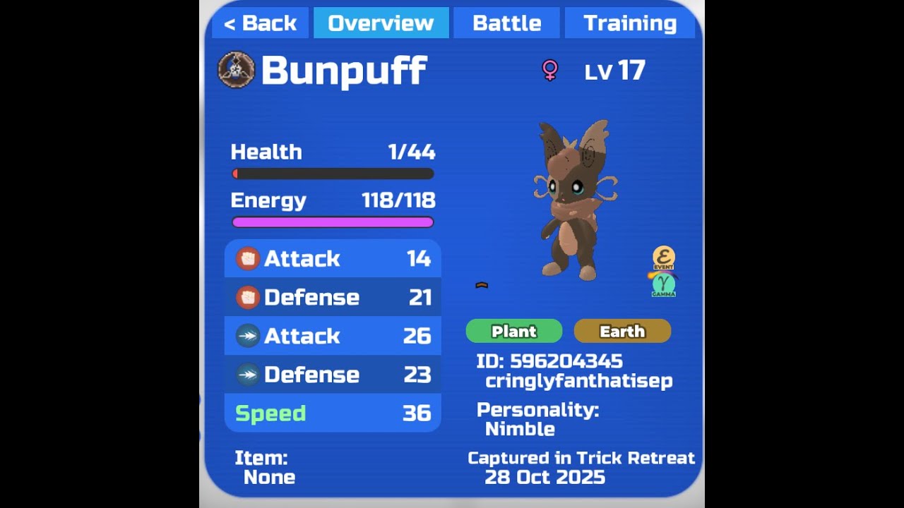 Gamma Regular Bunpuff | Loomian Legacy Finds