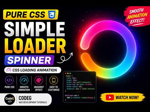 Pure CSS Simple Loader Spinner | CSS Loading Animation | codeG | #css #html