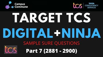 TCS DIGITAL NINJA - Aptitude Sample Sure Questions with Answers | Part 7 | 2881 - 2900 | By MJ