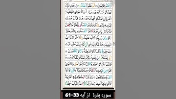 تلاوت سوره بقره | آیات 33 تا 61 با صدای دلنشین قاری ضیا