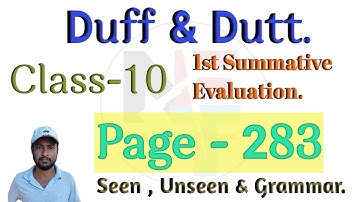 Duff & Dutt Class 10 Page 283 || Model Question Set Solution Duff & Dutt Class 10.@NipakNag