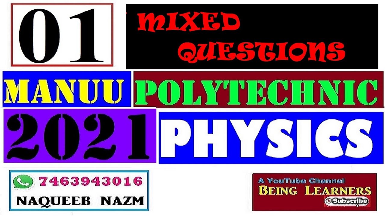 01-MIXED PHYSICS QUESTIONS II MANUU POLYTECHNIC ENTRANCE TEST II 2021 TRAGET
