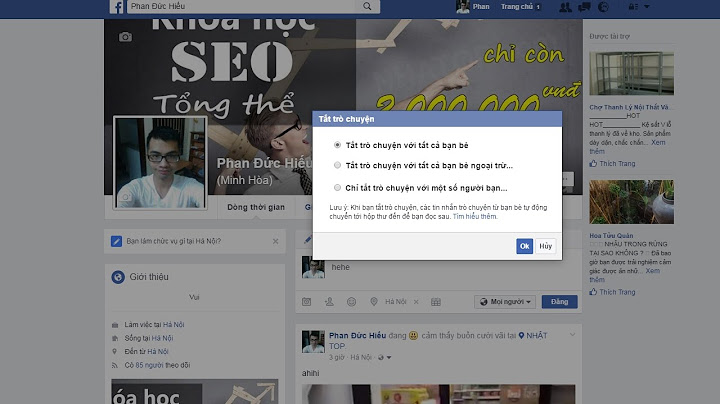 Cách tắt trò chuyện facebook