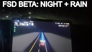 Tesla FSD Beta 11.4.3 Night + Heavy Rain by Mother Frunker 903 views 9 months ago 4 minutes, 46 seconds