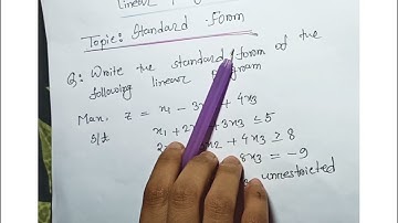 Linear programming ( standard form)
