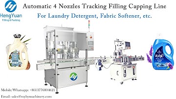 Automatic Liquid Laundry Filling Machine | 4 Nozzles Tracking 1-5 Liters Piston Filling Machine