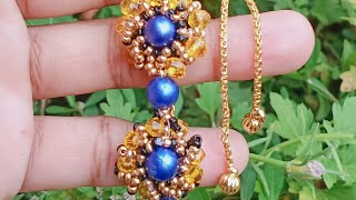 How to make a beautiful blue pearl bracelet at home#beadingtutorials #diy #handmade