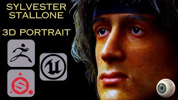 3D Portrait of Sylvester Stallone (Rambo) : Full Timelapse Creation in Zbrush & Unreal Engine