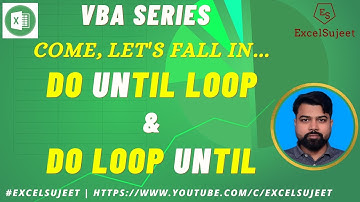 Do Until Loop & Do Loop Until by ExcelSujeet (In Hindi)