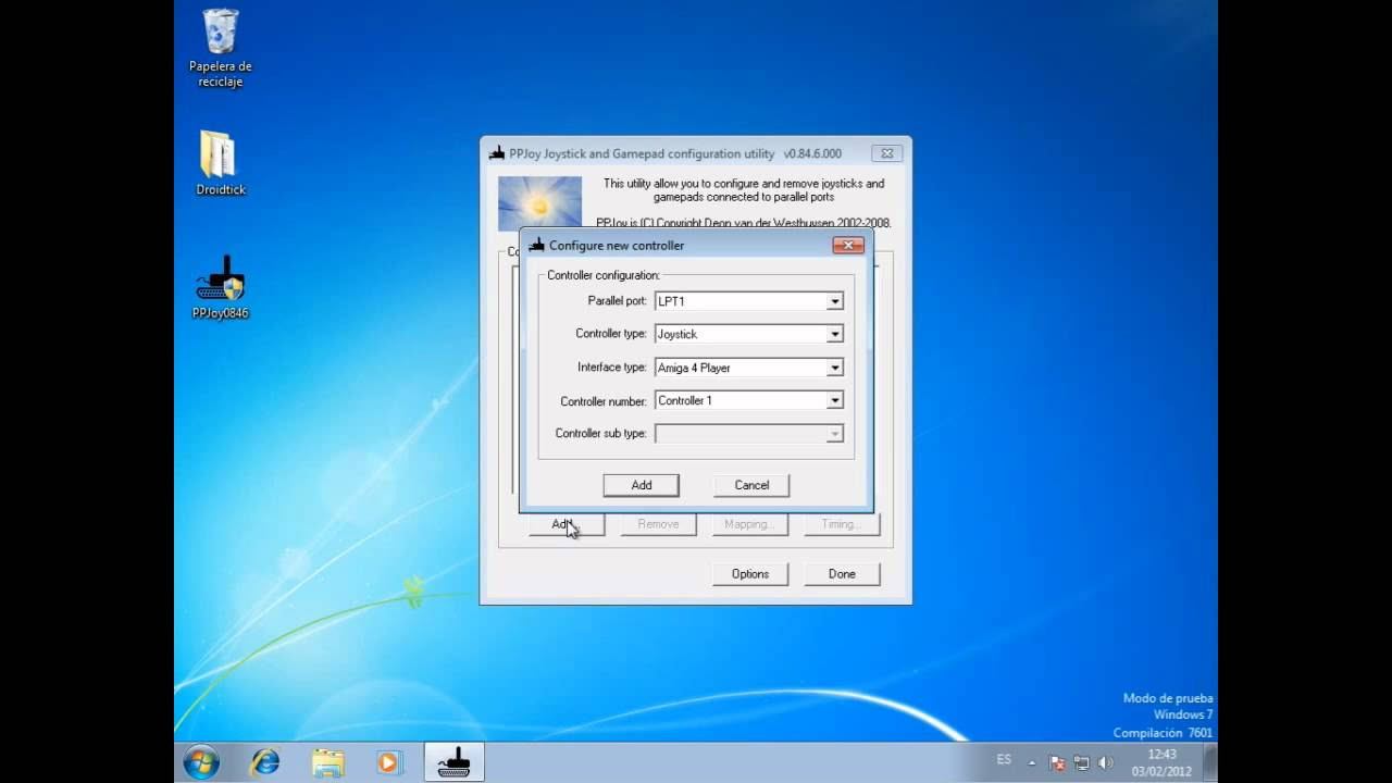 Update Configure Droidtick with PPJoy in Windows 7 64bits