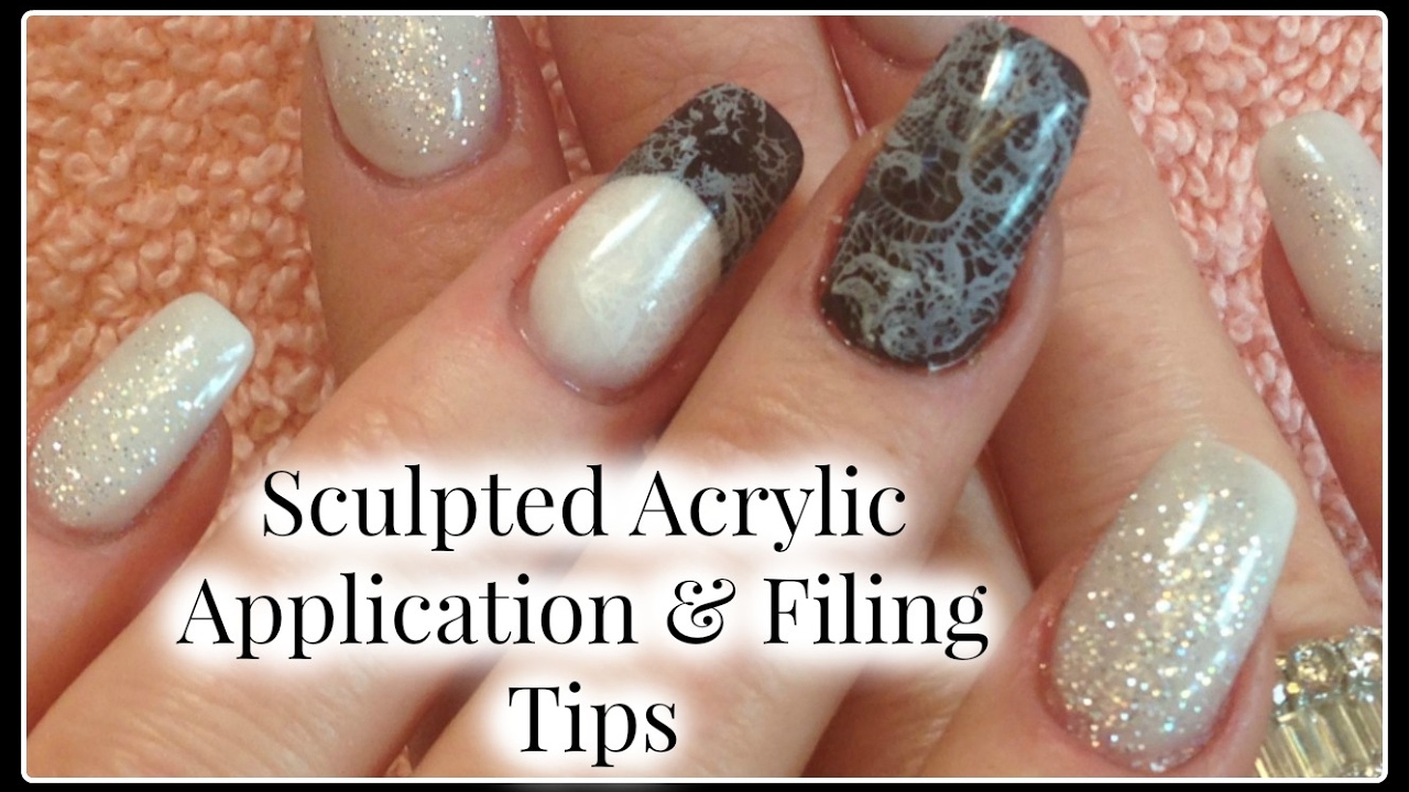 💅 Beginners DIY Sculpted Acrylic Nails Tutorial Liquid to Powder Black and White 💅