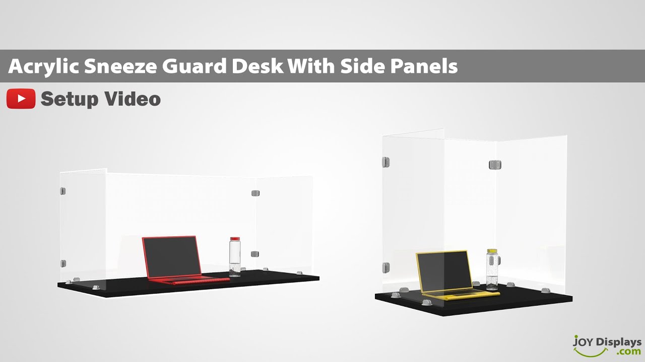 Trifold Acrylic Desk Shield Freestanding, Clear YouTube