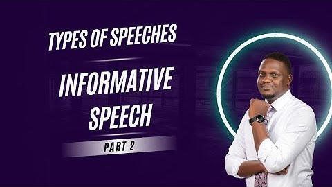 Part 2: Types of Speeches (Informative Speech)- 3 must haves of an effective speech