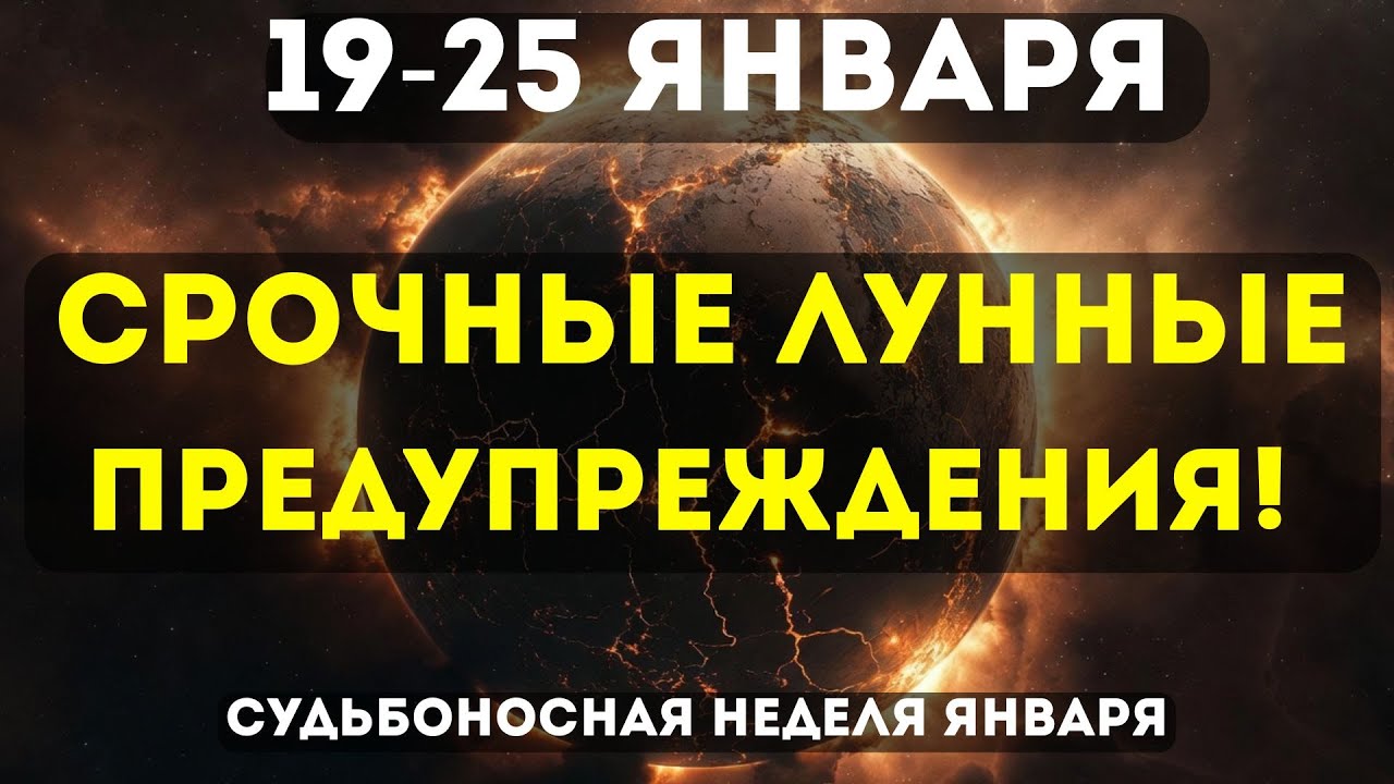 СРОЧНО! Лунные предупреждения 19-25 января! Последствия НОВОЛУНИЯ 2026