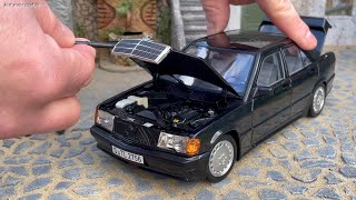 1:18 Mercedes-Benz W201 190E 2.3-16 '84, black metallic - Norev [Unboxing]