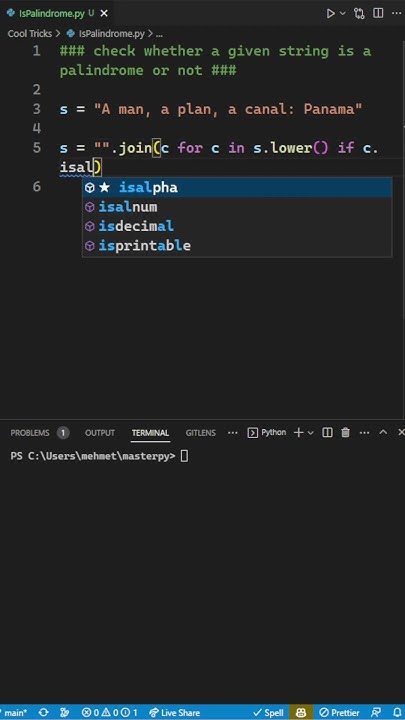 Check If String Is Palindrome in Python! #shorts #coding #ai #python # ...