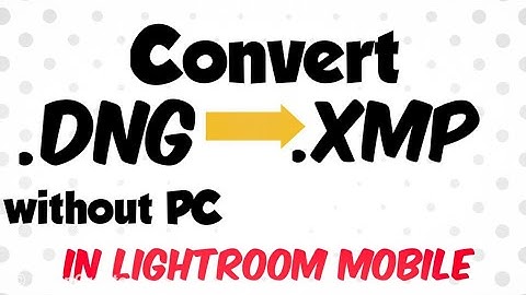 How to CONVERT DNG file to XMP file in Lightroom mobile without PC