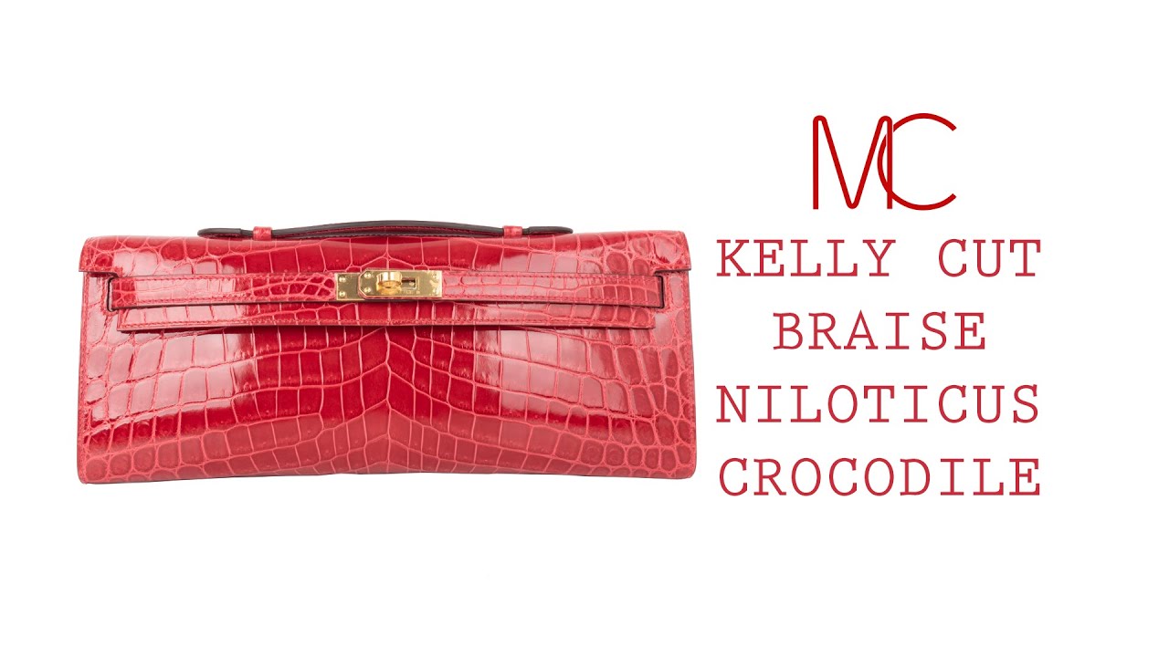 Hermes Kelly Sellier 25 Braise Shiny Porosus Crocodile Gold Hardware