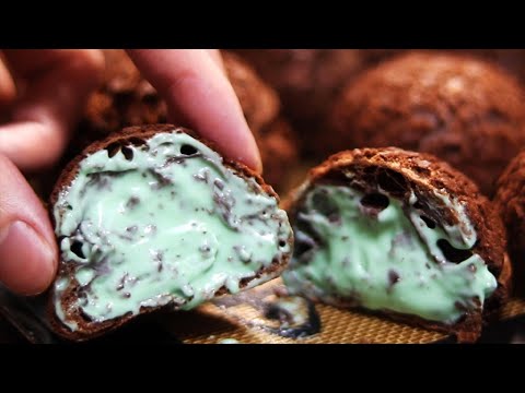 【not歯磨き粉】チョコミント好き大歓喜のチョコミントシュークリームの作り方。mint Cream puff
